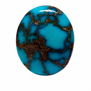 Persian Turquoise Matrix Cabochon — NEYFI 1007, front view1