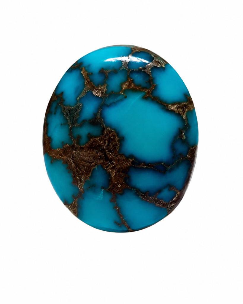 Persian Turquoise Matrix Cabochon — NEYFI 1007, front view1