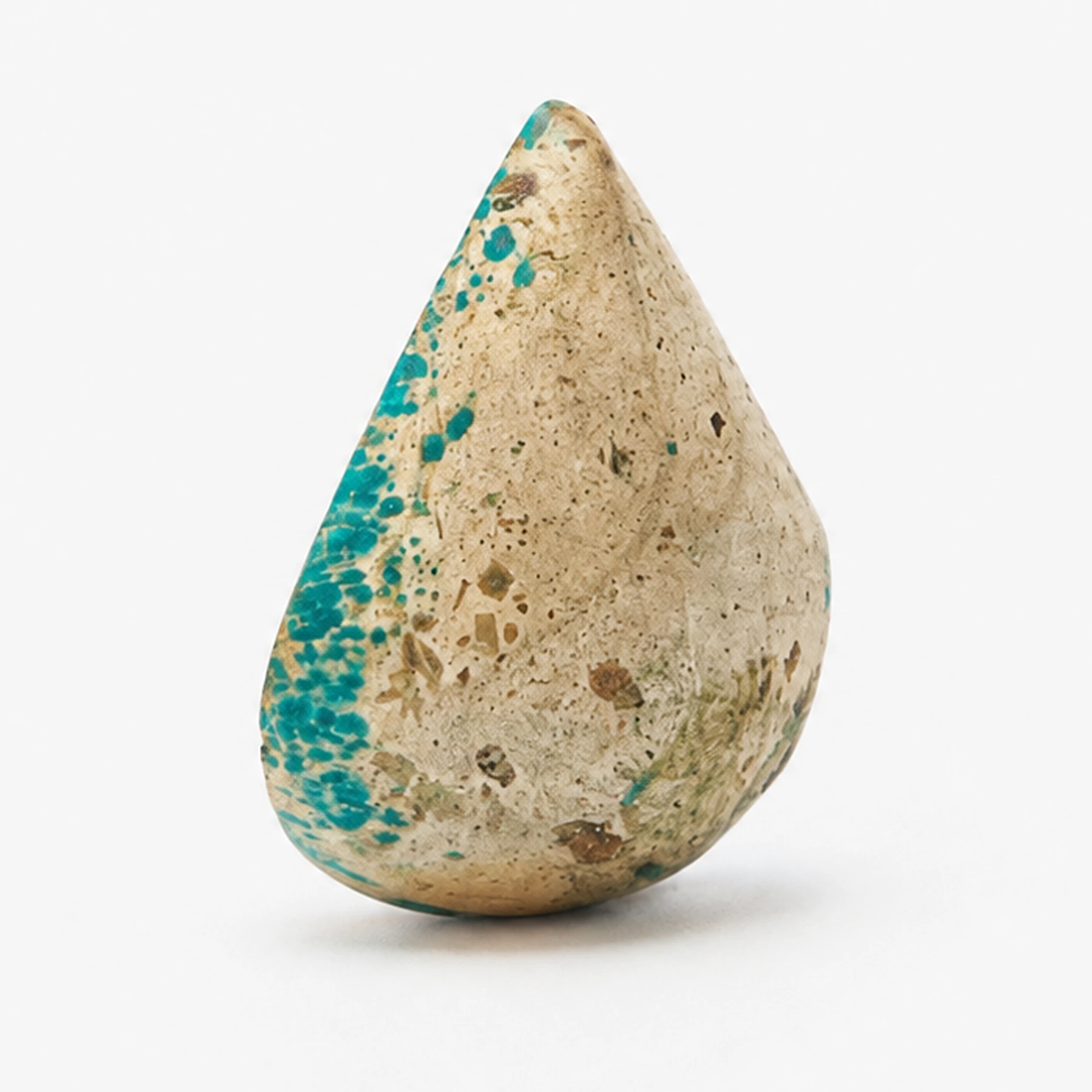 NEYFI 1001 natural Neyshabur turquoise teardrop, reverse view