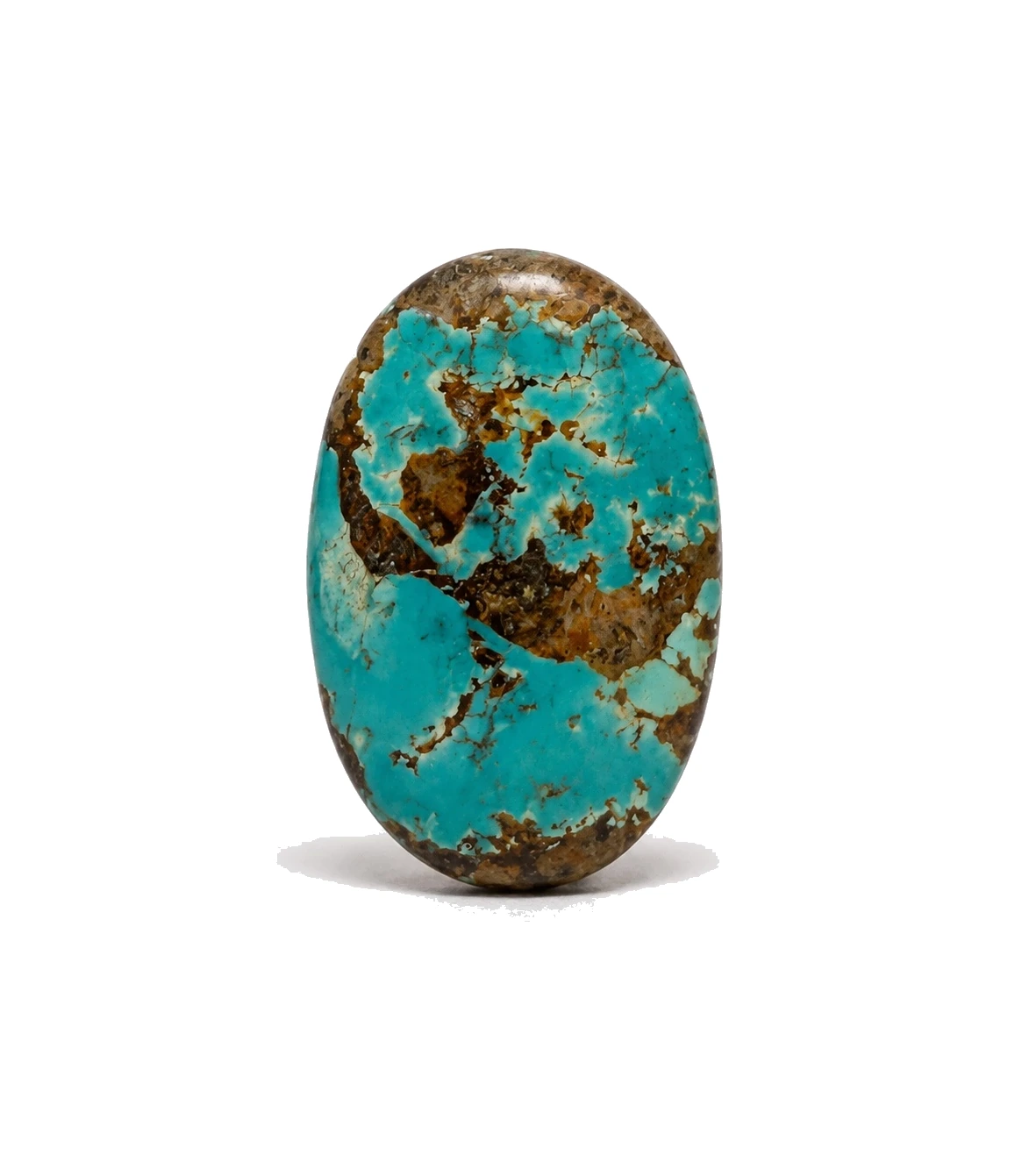 NEYFI 1003 Neyshabur turquoise low-dome oval cabochon, front view