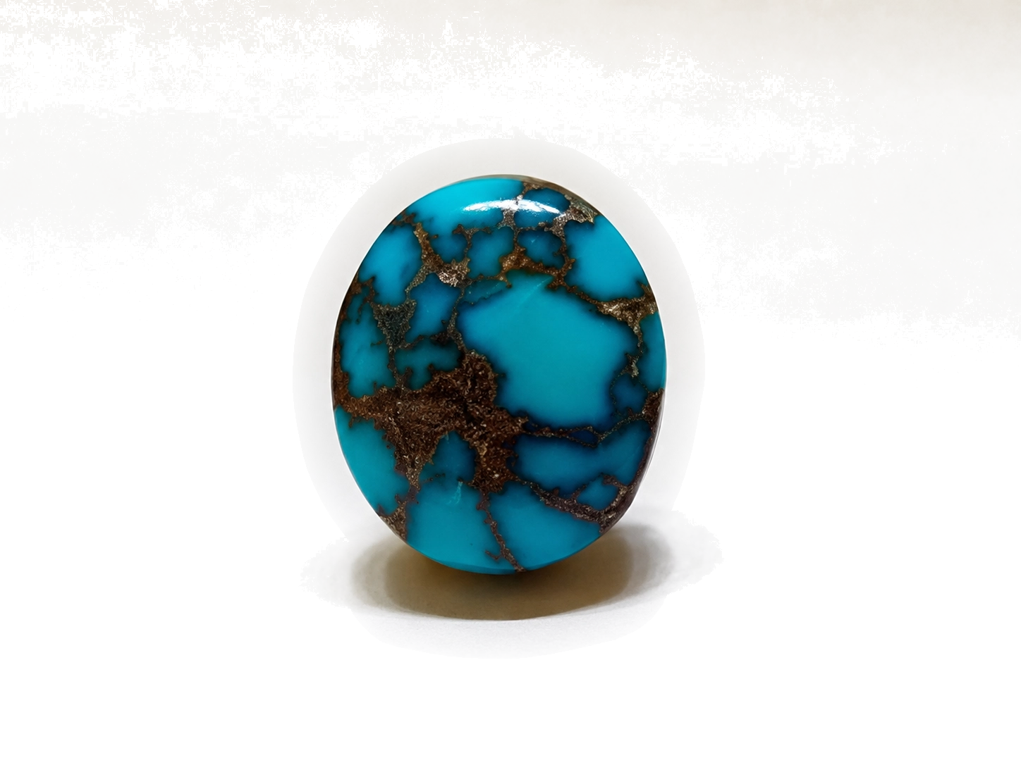 Persian Turquoise Matrix Cabochon — NEYFI 1007, front view