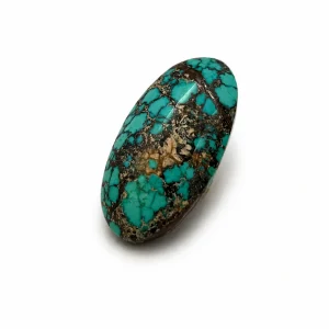 Persian Turquoise Double-Sided Oval Cabochon — NEYFI 1010, front view