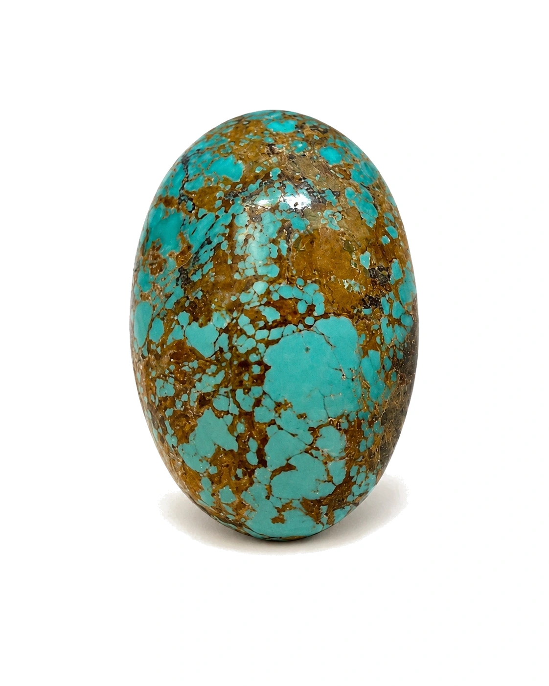 Persian Turquoise High-Dome Cabochon — NEYFI 1011, front view