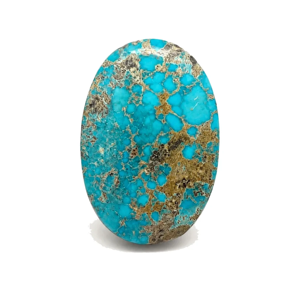 Persian Turquoise Sky-Blue Oval Cabochon — NEYFI 1012, front view