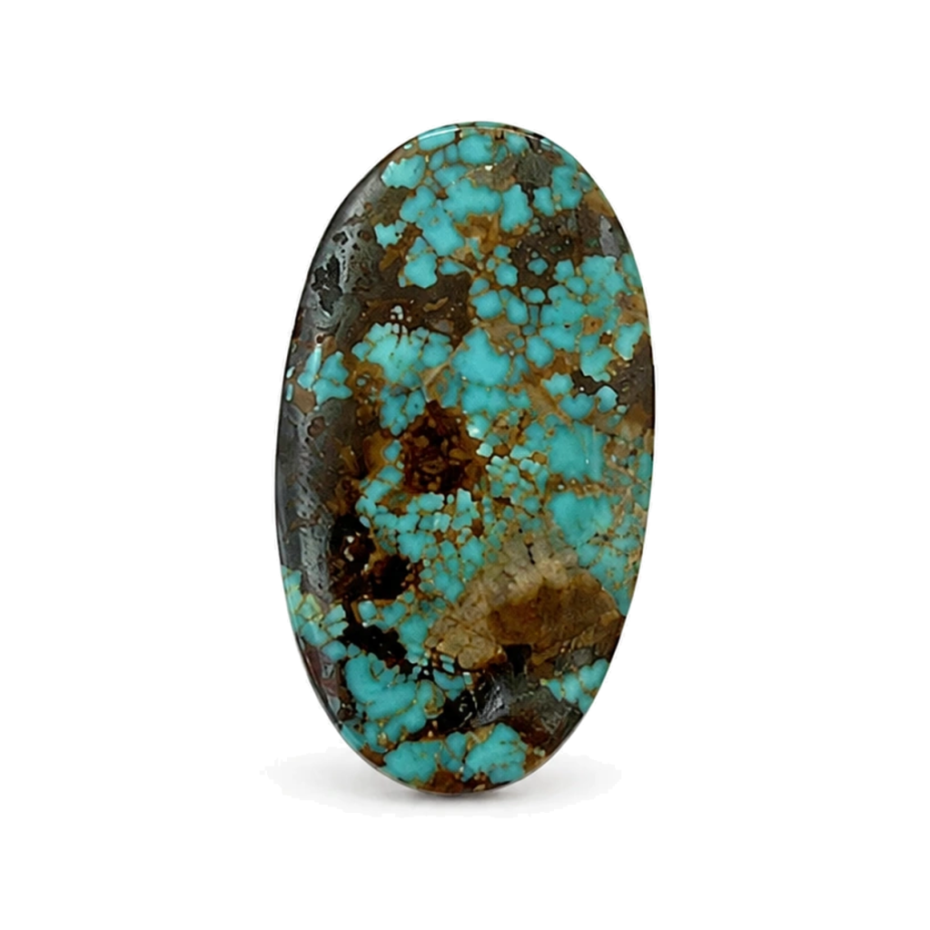 NEYFI 1015 Neyshabur turquoise oval cabochon, front view, 43.95 ct